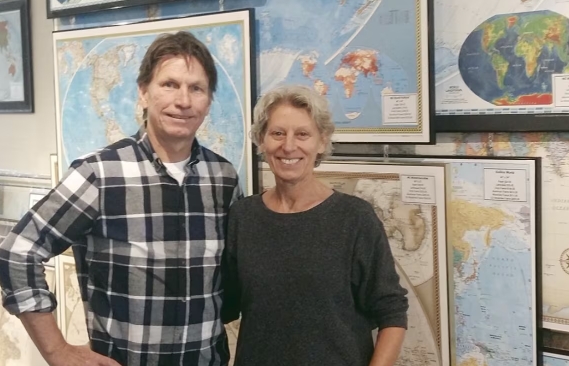 Brad Green and Petra Thoms, co-owners of World of Maps in Ottawa